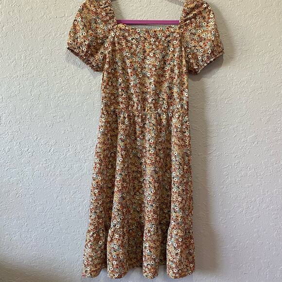 Monteau Brown Floral Dress Size XS EUC - Picture 2 of 9
